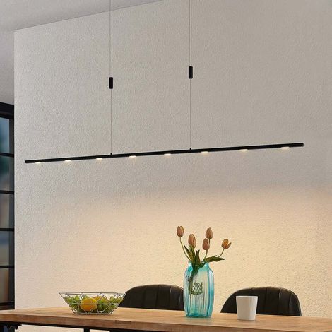 [GEBRAUCHT] B-Ware Lucande Pendelleuchte Hängeleuchte Stakato LED dimmbar schwarz 180cm 8-flg. (1/2)