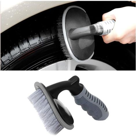 Brosses De Nettoyage pour Roues De Voiture, Brosse à Jantes De Voiture pour Jantes, Brosse d'entretien Jantes Pneus Voiture, Outil Lavage Brosse Pneu pour Voitures, Moto Ou Vélo(T-Shape) (1/5)