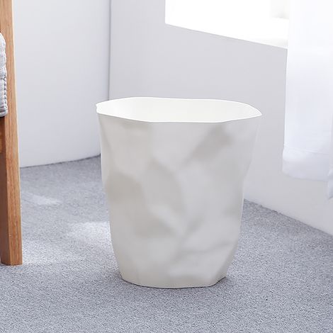 Corbeille à Ordure Grande Capacité pour Maison et Salle de Bain - Sans Couvercle, Plastique Durable Blanc, 26.5 x 27.5 x 17cm, 300g (1/5)