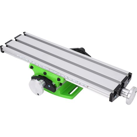 Table de perçage transversale précise multifonction mini étaux pour perceuse à colonne et fraiseuse, déplacement X 200mm Y 50mm, alu vert argent noir, kit 11 pcs (1/5)