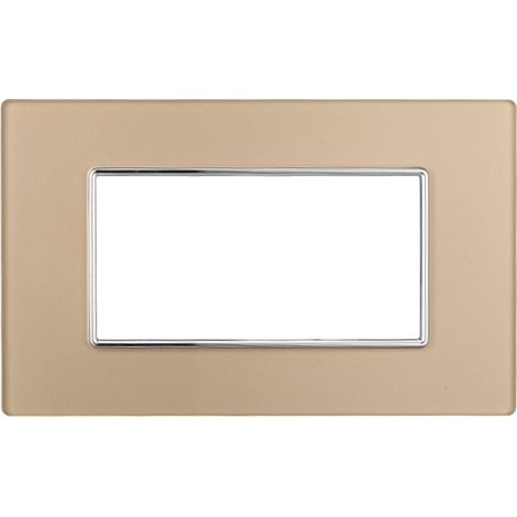 ETTROIT AN84411 4P Glasplatte Moon Series, Goldfarbe, kompatibel mit Bticino Axolute