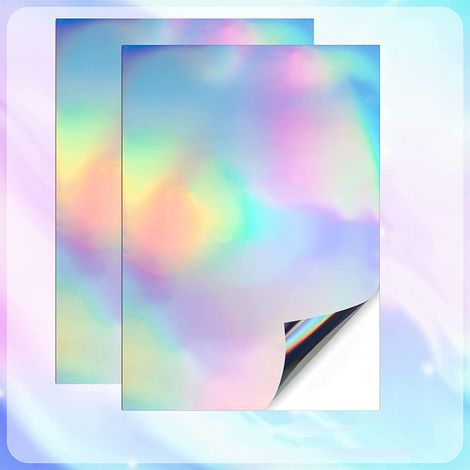 Papier autocollant holographique imprimable A4, 20 pièces, séchage rapide, étanche, PET arc-en-ciel pour imprimante à Jet d'encre (1/5)