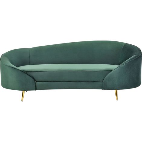 Sofa 2-Sitzer SAVAR Samtstoff Smaragdgrün
