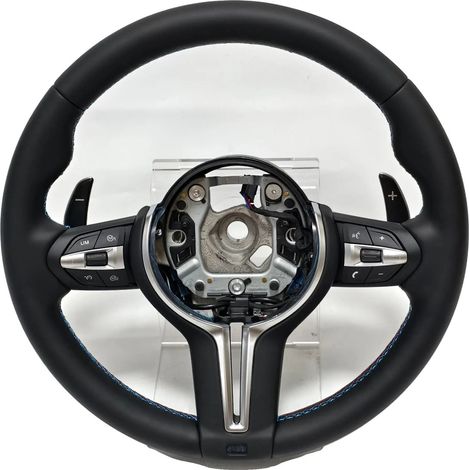 Volante in pelle traforata di alta qualità, con palette del cambio, M3 senza airbag. (1/2)