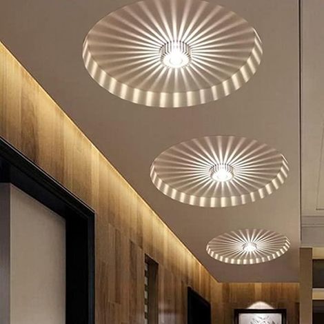 Lumières de portail de couloir modernes, plafonniers créatifs, appliques murales de tournesol montées, Asile Lights 3W blanc chaud (1/4)