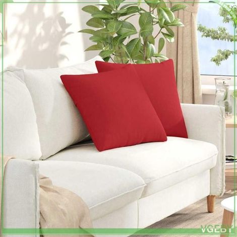 Coussins de canapé - FAFEISY - 42013966 - Rouge - 50 x 50 cm - Lot de 2 déhoussables (1/5)