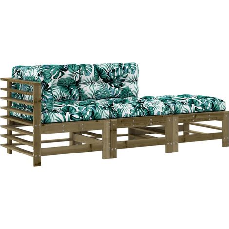 Maison Exclusive - Set Divani da Giardino 3pz con Cuscini Legno Impregnato di Pino (1/5)