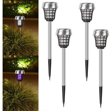 4X Piège à Moustiques Solaire Anti Insectes – Lampe LED Étanche Répulsif Solaire pour Jardin,Terrasse – Extérieur – Éclairage pour Cour et Jardinage (1/5)