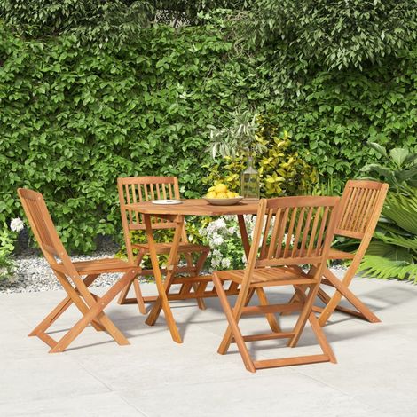 Ensemble Table et Chaise de Jardin 5 pcs - Ensemble Table à manger + 4 chaises Bois d'acacia solide BV453540 - BonneVie (1/5)