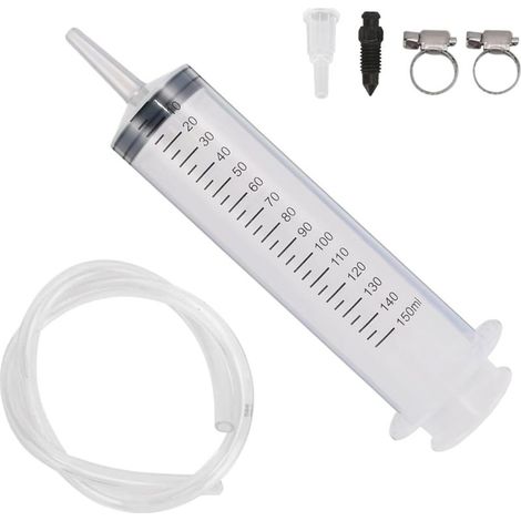 1 Kit Purge Frein Moto, Seringue 150ml, Tuyau 100cm, Clip, Pour Véhicule Tout-terrain (1/5)