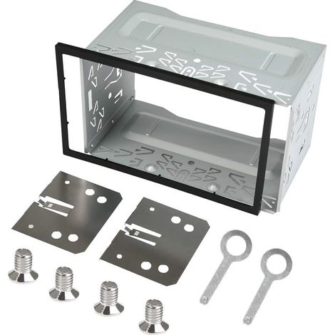 Cadre de Montage en Plastique en Fer, Cadre en métal 2 DIN, Fente d'installation Kit de Garniture Radio pour autoradio Double 2 DIN, Lecteur DVD de Voiture, Navigation GPS Universel de Voiture (1/4)