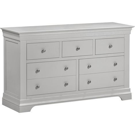 Bordeaux 3+2 Drawer Chest - L43 x W139 x H78 cm - Pebble Grey