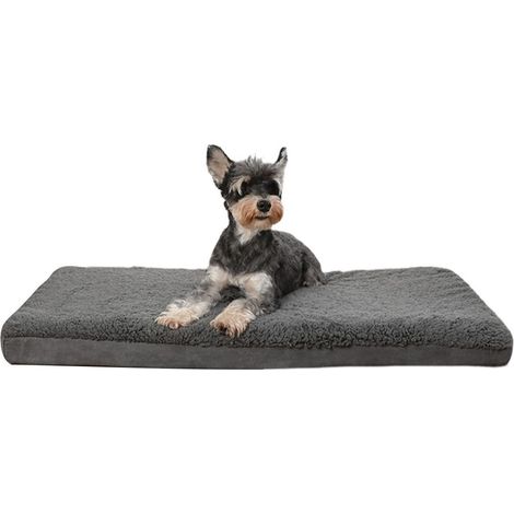 Lit orthopédique pour chien, grande taille, mousse à mémoire de forme, lavable, gris foncé S