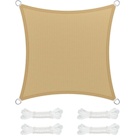Vela ombreggiante per balcone giardino in polietilene HDPE traspirante quadrata 3x3 m gialla