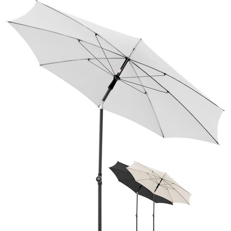 Parasol Rethink Ø 200 cm, Gris clair, parasol balcon avec housse (1/5)