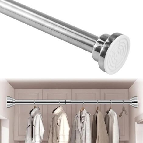 BUNTHAUS Tringle à Vêtements Extensible 40-55cm, Barre Penderie Sans Perçage Antidérapant en Inox pour Dressing, Armoire, Chambre (1/5)