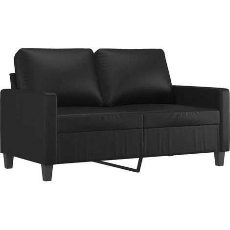 Canapé  Sofa à 2 places Noir 120 cm Similicuir