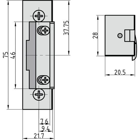BASI - Ouvre-porte électrique - ET 90 - Déverrouillage mécanique - Insert pour 6-12 volts - Droite/Gauche - 9200-0010