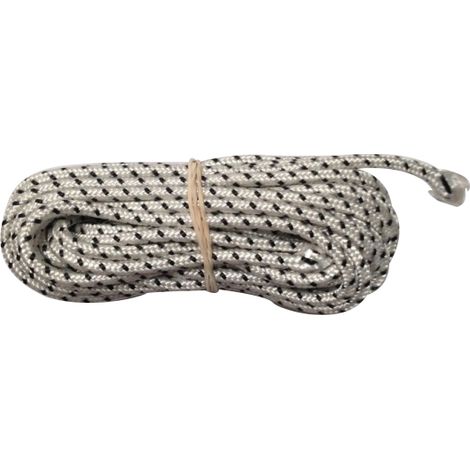 Zurfluh Feller – Cordon de diamètre 4,5 mm – Longueur 6 mètres – Polyester pour stores et volets roulants – Couleur blanc moucheté noir