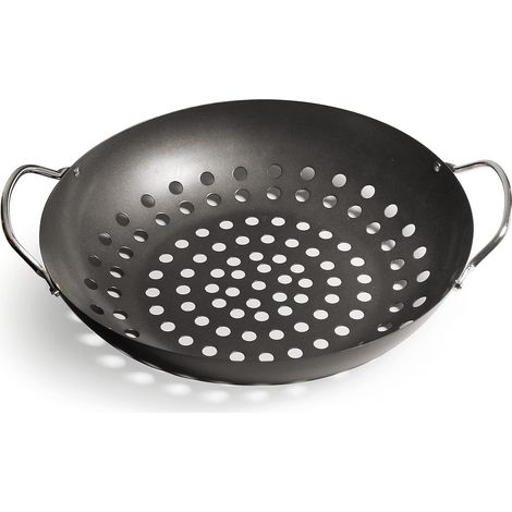 1 Poêle à légumes, Acier, Revêtement antiadhésif, Poignées, Barbecue (1/2)