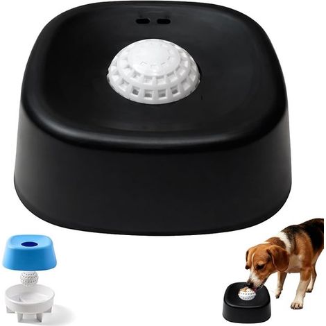 Gamelle de léchage pour chien - Noir - Avec balle rotative pour friandises liquides - Anti-anxiété et enrichissement - Gamelle interactive à alimentation lente - Pour chiots et chiens petits/moyens (1/5)
