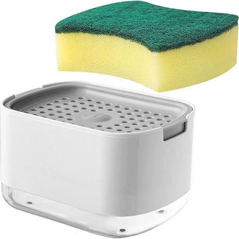 Küchenspülmittelpumpe, 2-in-1 Premium-Schwammhalter, Tischspülmittelpumpe – Automatische Spülmittelpumpe – AquaForge (1/4)