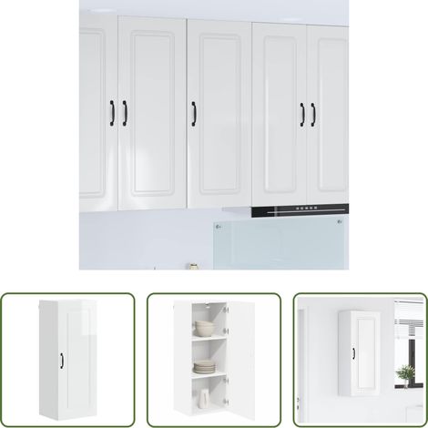 vidaXL Hochglanz Weiß -  Küchenschrank Kalmar Hochglanz Weiß 40 x 31 x 100 cm (1/5)