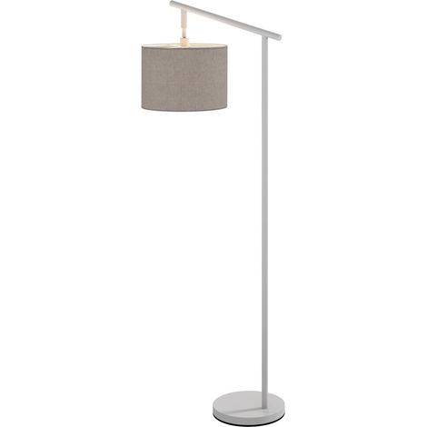 Metal Frame Floor Lamp with 350 Degree Rotating Lampshade, for Living Room Bedroom, LED Bulb Included, Grey (1/5)