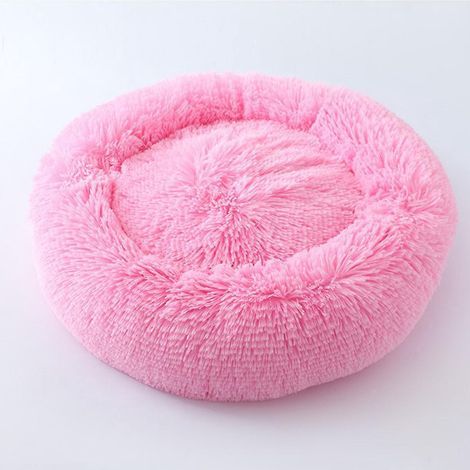 couleur Rose 40cm Couchage Panier Chien Chat Corbeille, Coussin Rond Hiver Chaud En Peluche Lit Animal (1/5)