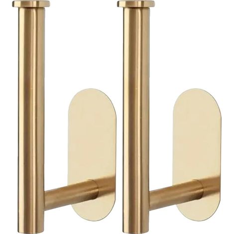 Asta per tende, montaggio a parete, installazione autoadesiva, colore oro (1/2)