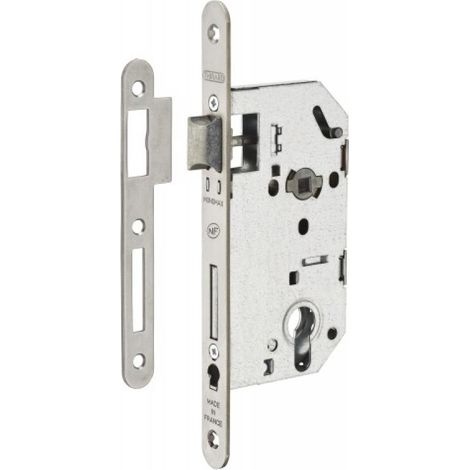 Serrure à larder NF type Monomax axe à 50 mm, fouillot 8 mm, clé I têtière Inox avec gâche - THIRARD (1/3)