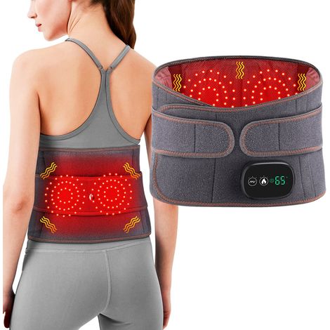 TwindleShop® - Appareil de Massage Électrique du Dos - Ceinture de Massage du Dos - Avec Lumière Infrarouge - Chaleur et Vibration Réglables