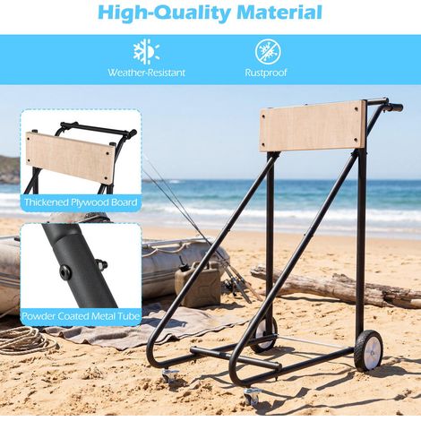 150 kg chariot moteur hors-bord sur roulettes pour transport et entretien, support stable renforcé (1/5)