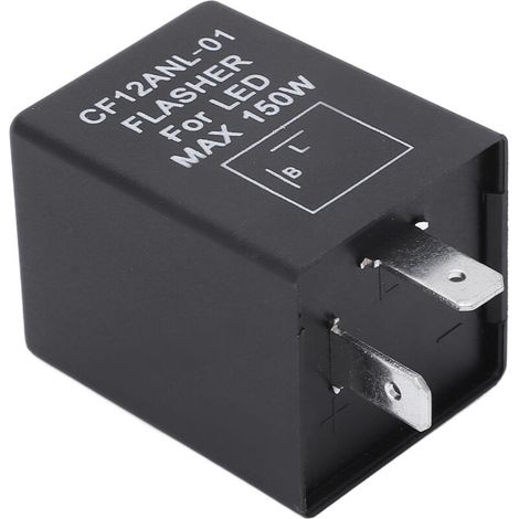 Relais clignotant 2 broches 10 A 0,1 W à 150 W haute puissance portable pour voiture, moto et véhicule électrique 12 V (1/5)