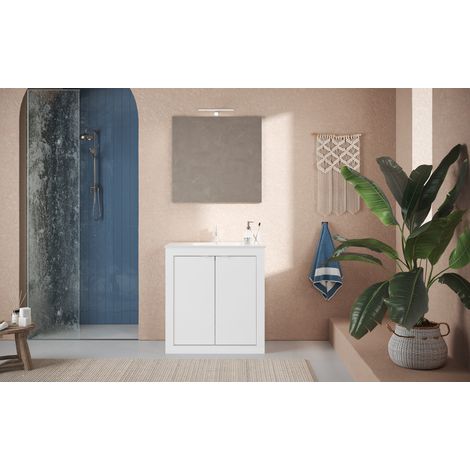 Mueble de baño Pratiko BASIC 2.0 lacado blanco brillante 82x86x47 cm