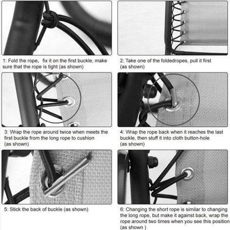 32 Pièces Séries Chaise Longue Corde Attachée Accessoires Tendon de Boeuf Cordon de Serrage Chaise Pliante Chaise de Plage Corde (1/5)