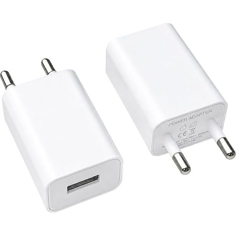 Chargeurs USB Muraux de 10W (5V/1A) - Adaptateur Prise Secteur Universel pour Téléphones Mobiles Multi - Types, Tablettes, Liseuses et Appareils USB - Design Compact et Sécurisé (1/5)