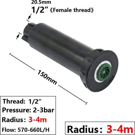 (F) Buses de rechange pour arroseurs escamotables, orientables de 0 à 360°, pour l'irrigation des jardins, parcs, pelouses et cultures agricoles. (1/5)