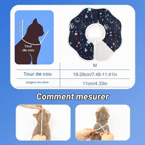 Cat Collar, Cat Recovery Collar, Cat Collar for Cat Recovery, M (Red, M) (1/2)