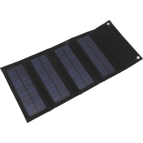 Sac de chargement solaire pliable 40 W à panneau monocristallin pour le camping, la randonnée et la recharge d'urgence (noir) (1/5)