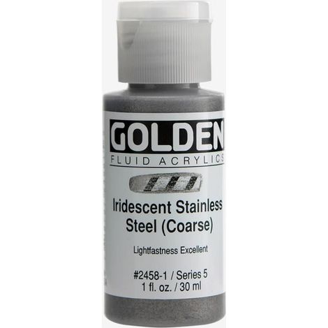 Golden : Fluid Acrylic Paint : 30ml (1oz) : Stainless Steel Coarse Iridescent