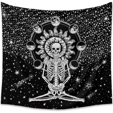 Skeleton Tapestry, Wall Decor for Apartment Home Dorm Room Wall Hanging for Living Room Bedroom Skull Tapestries - 100 x 150 cm (1/5)