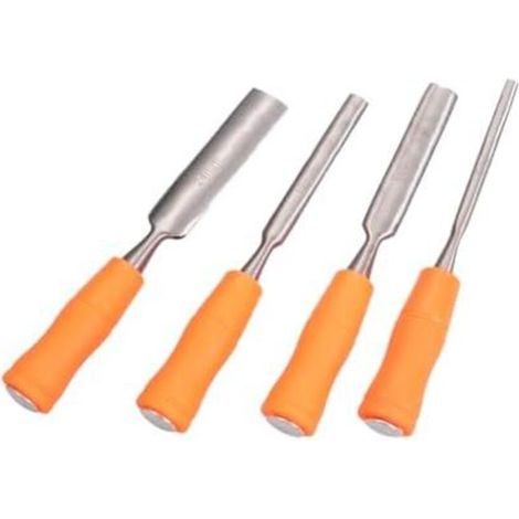 CSPARKV 4 Pièces sculpture outils d'établi ciseau à main ciseaux professionnels accessoires outils menuisier outil menuisier ciseau à bois Majeur trousse à outils Burin plat Positionner (1/5)