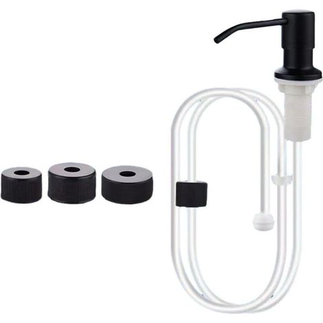 Kitchen sink soap dispenser, extensions included, built-in soap dispenser, lotion dispenser, black (1/5)