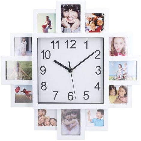 15,35-Zoll-Fotorahmen-Wanduhr, individuell gestaltbar für die Heimdekoration