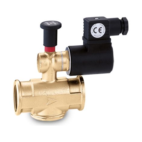 Elettrovalvola per gas normalmente aperta diametro 1/2" max 500 Mbar 230vac. - made in ITALY.