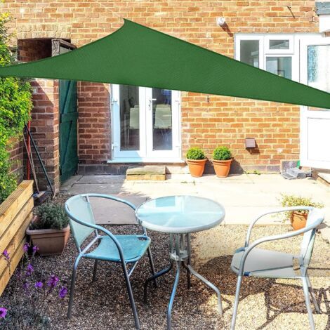 Voile d'ombrage Voile de Soleil Imperméable Une Protection des Rayons UV à 95% pour Extérieur Terrasse Jardin Camping Fête Piscine avec Cordes (2x2x2m, Vert Foncé) (1/4)