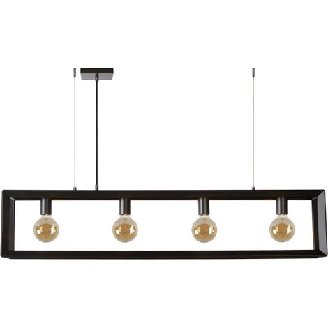 Lustre Lucide THOR noir 4xE27 dimmable réglable 120cm (1/3)