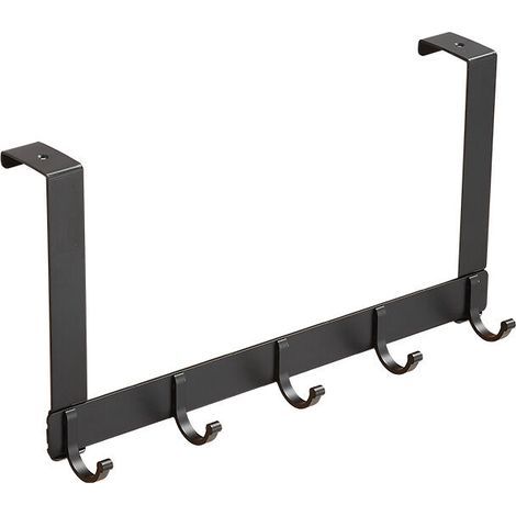 Door Sill Hooks with 5 Hooks, Aluminum Alloy Hanger Coat Rack Drying Rack Bathroom Towel Hook for No Drilling Hole