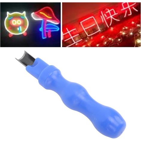 Couteau à main ciseau, couteau de coupe d'angle en acier à grande vitesse pour bande de Silicone, bande de lumière néon, coin d'arc bleu (1/5)
